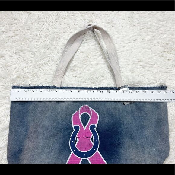 NFL Indianapolis Colts Blue Denim Breast Cancer Tote Bag - Picture 5 of 8